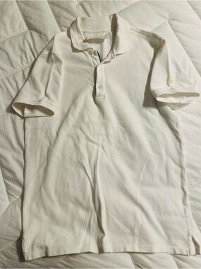 Men's White Short-Sleeve Polo Shirt
